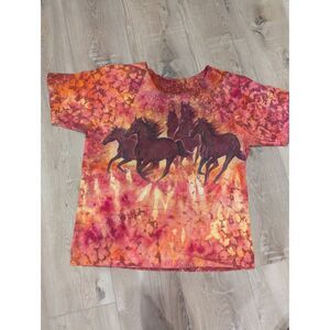 Reworked Reverse Tie Dye Horse Tee • Bleached Leopard Print • Oversized